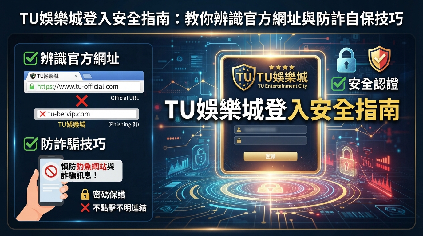 TU娛樂城登入安全指南：教你辨識官方網址與防詐自保技巧